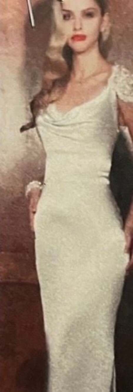 NWT Champel Embellished Cowl Neck Maxi Dress in Ivory